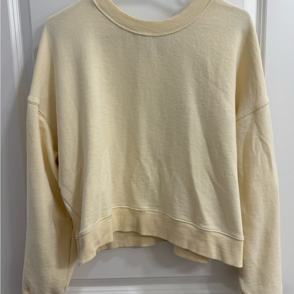 Yellow Cropped Crewneck Sweatshirt